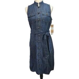Lauren Jeans Co. Ralph Lauren. Y2K, Denim Button Down Dress. Size: 8